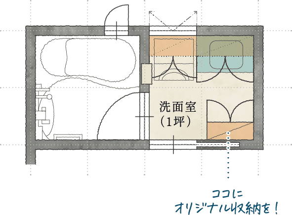 1坪でも収納充実プランイメージ