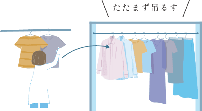 たたまず吊るす