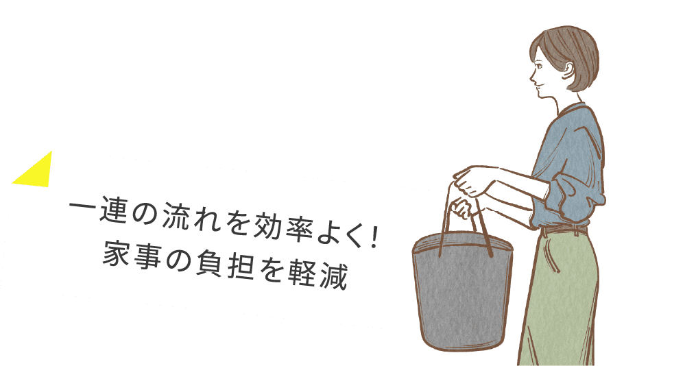 一連の流れを効率よく！家事の負担を軽減