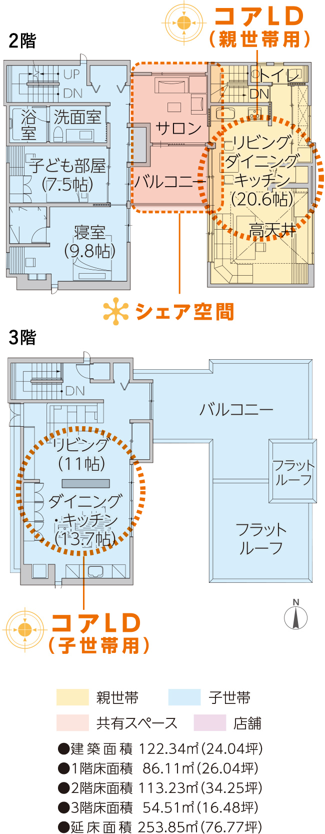 2階、3階　間取り