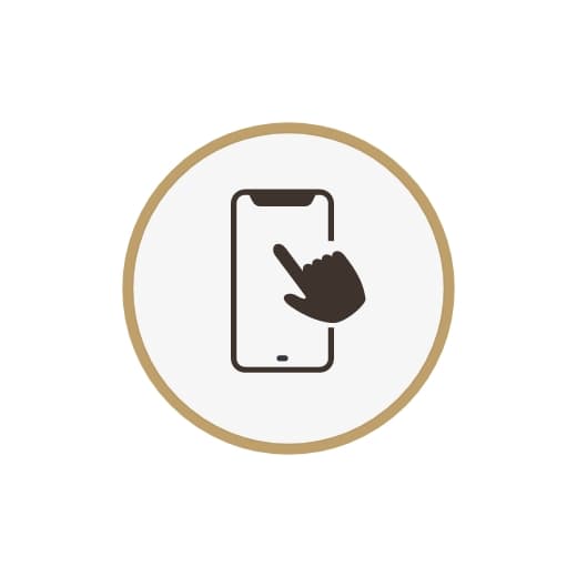 スマホをタッチしているアイコン