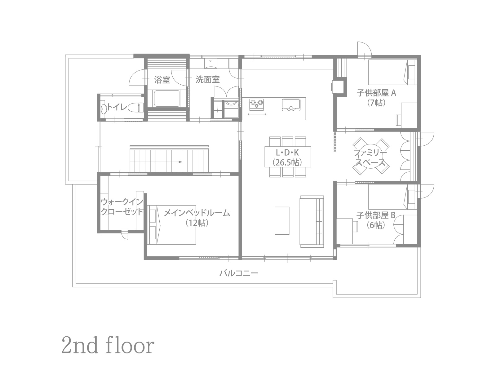 【港北】の間取り2F