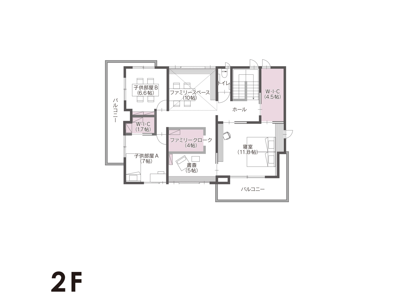 【hit久留米】の間取り2F