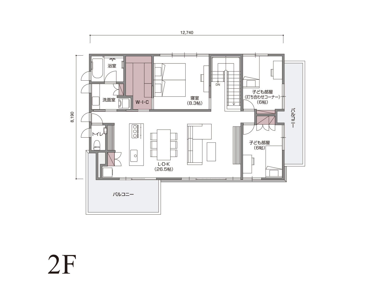 【古河】の間取り2F