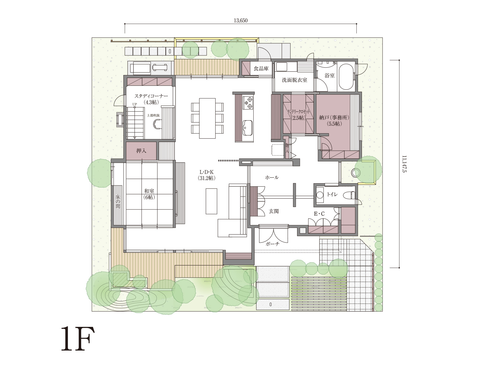 【牛田】の間取り1F
