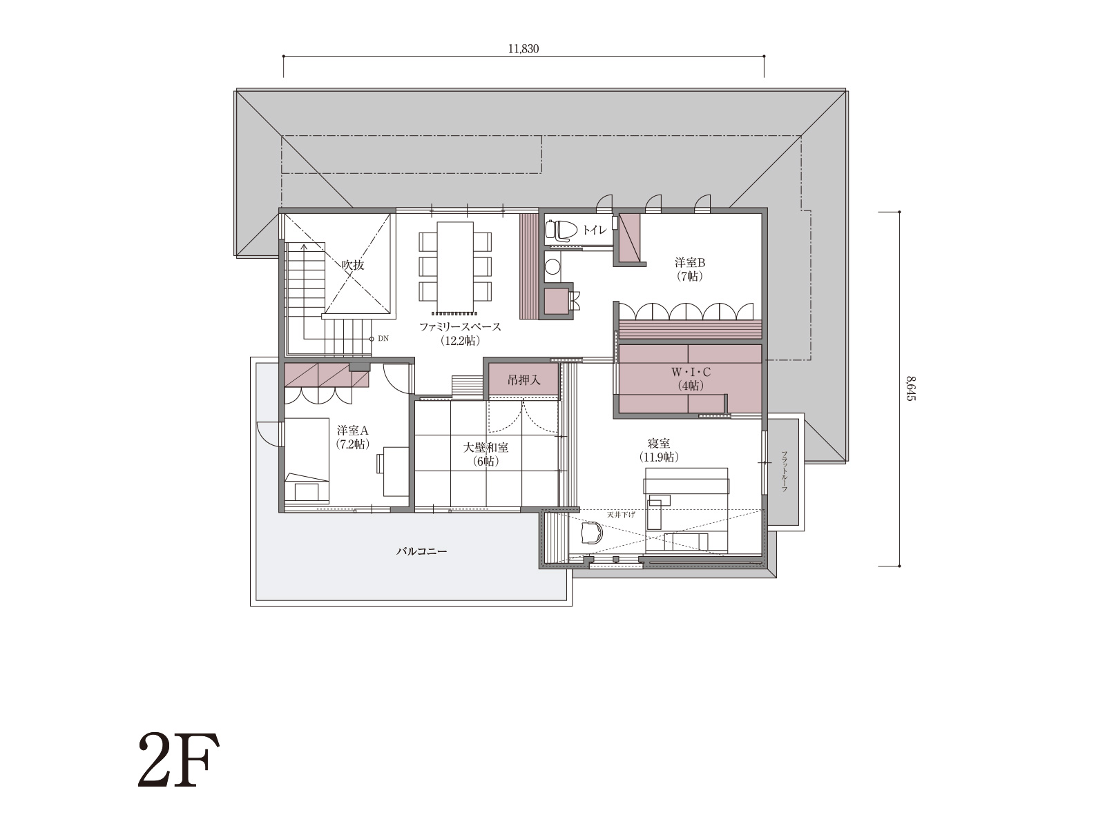【牛田】の間取り2F