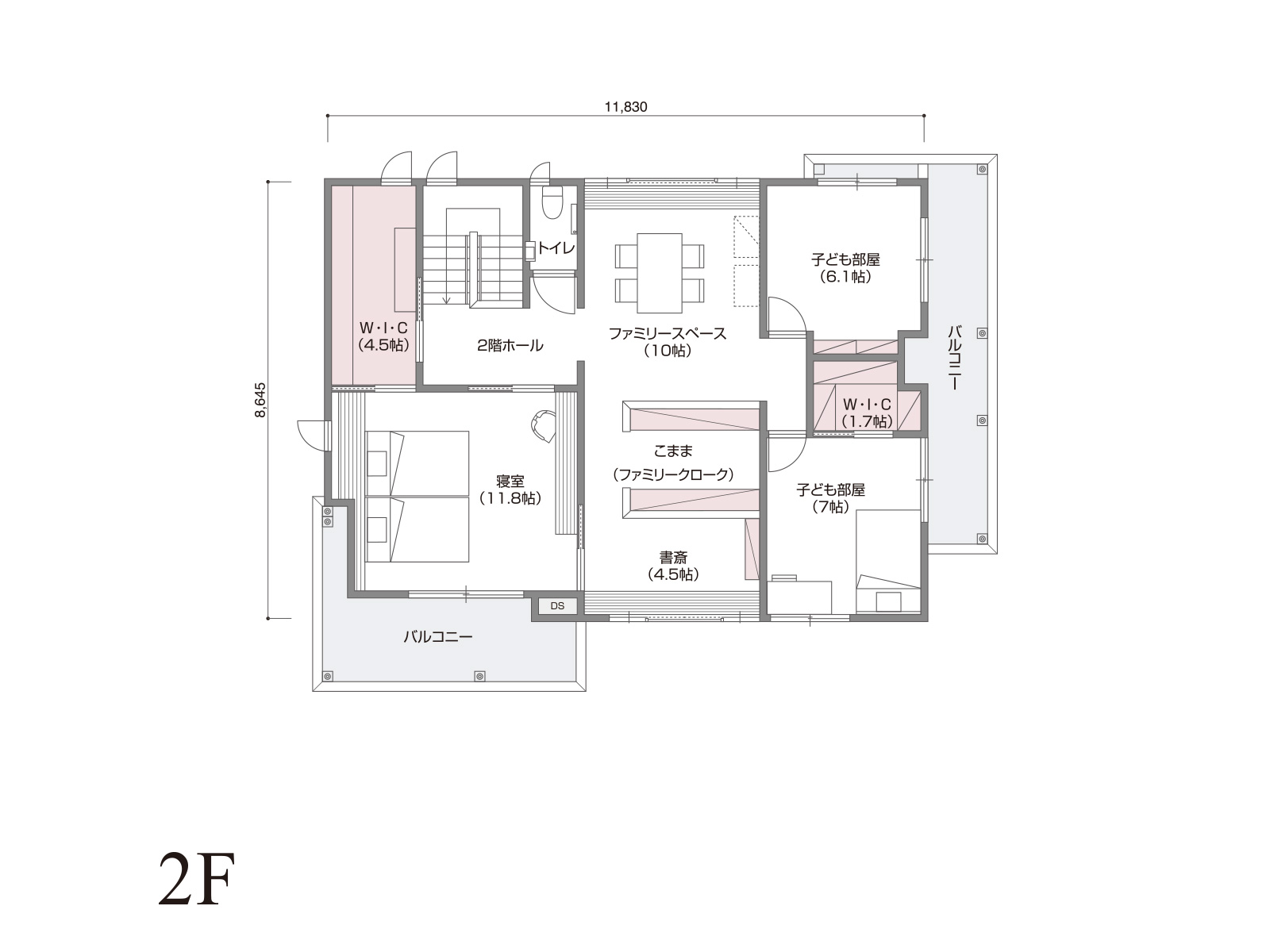 【四日市】の間取り2F