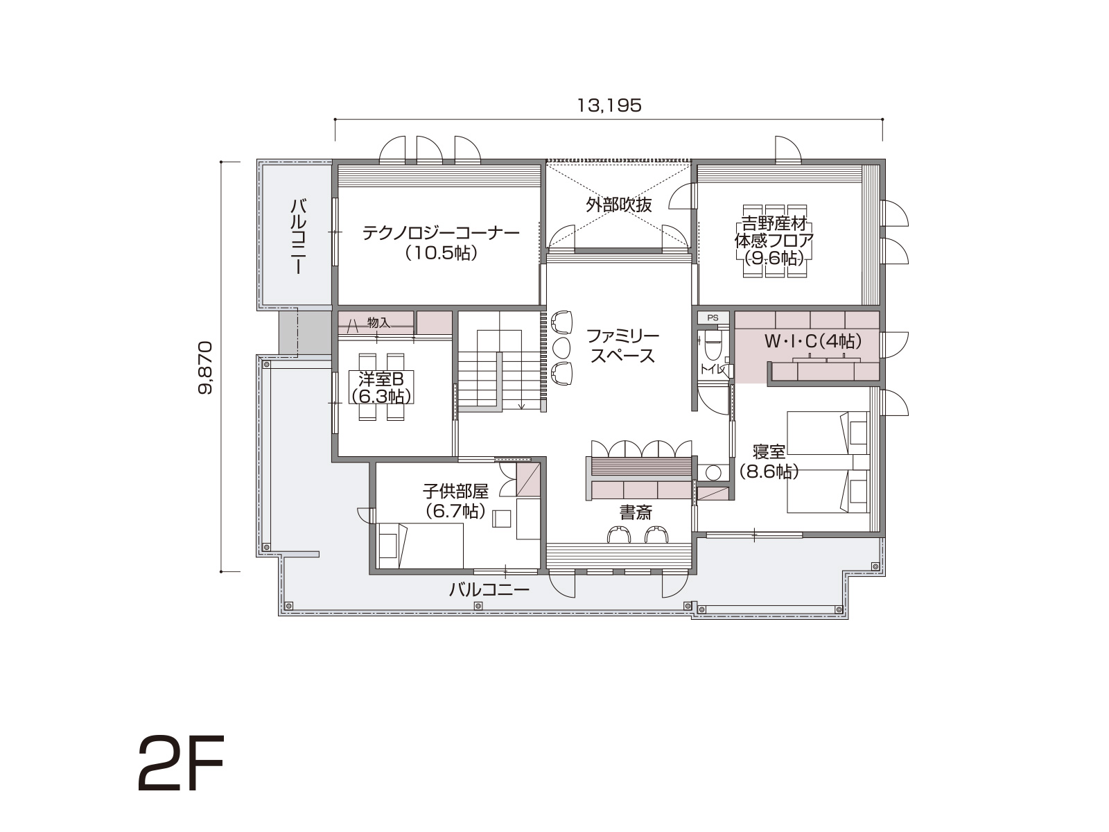 【八木】の間取り2F
