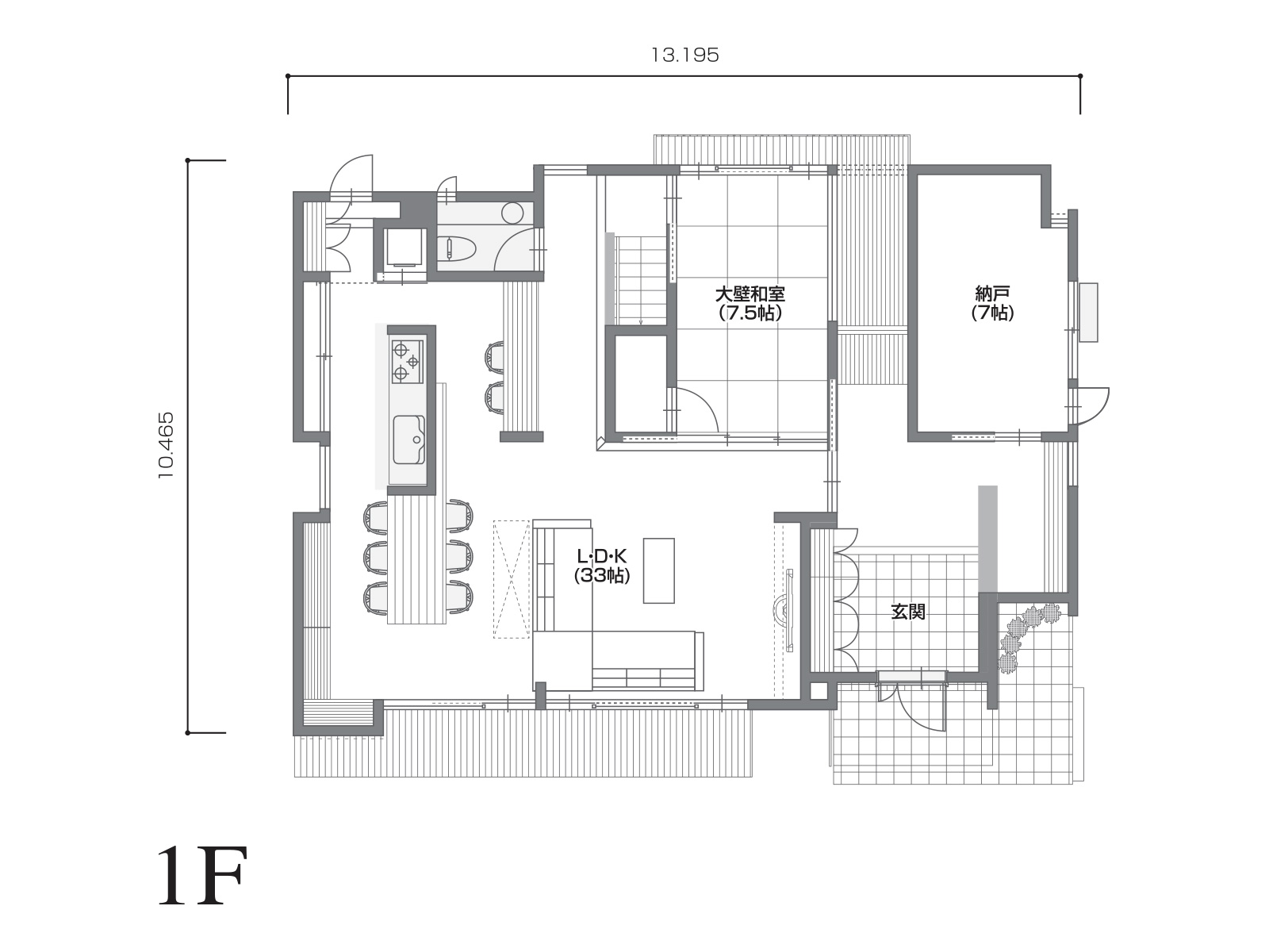 【ｵｰｸﾗﾗﾝﾄﾞ】の間取り1F