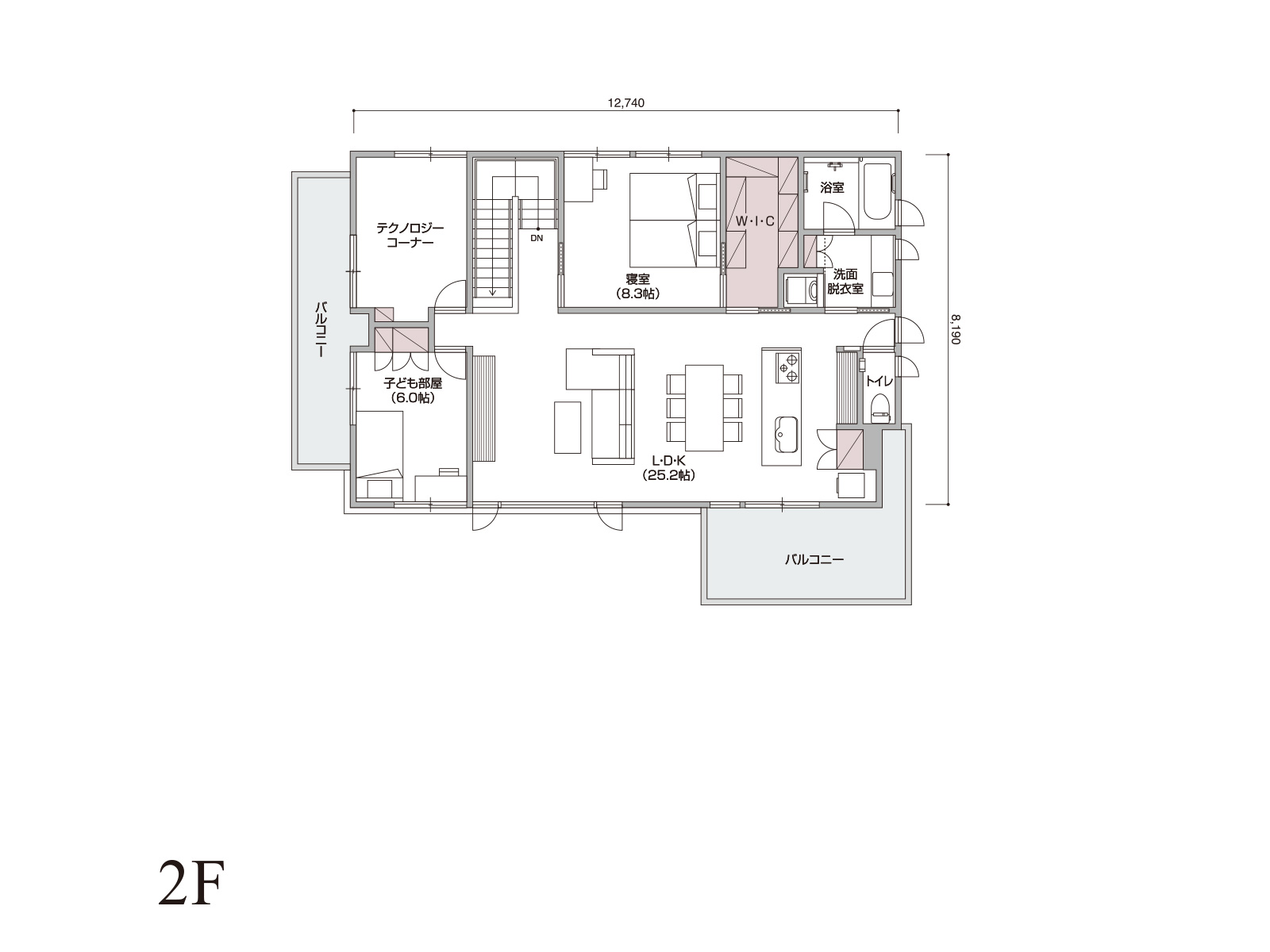 【浜北】の間取り2F