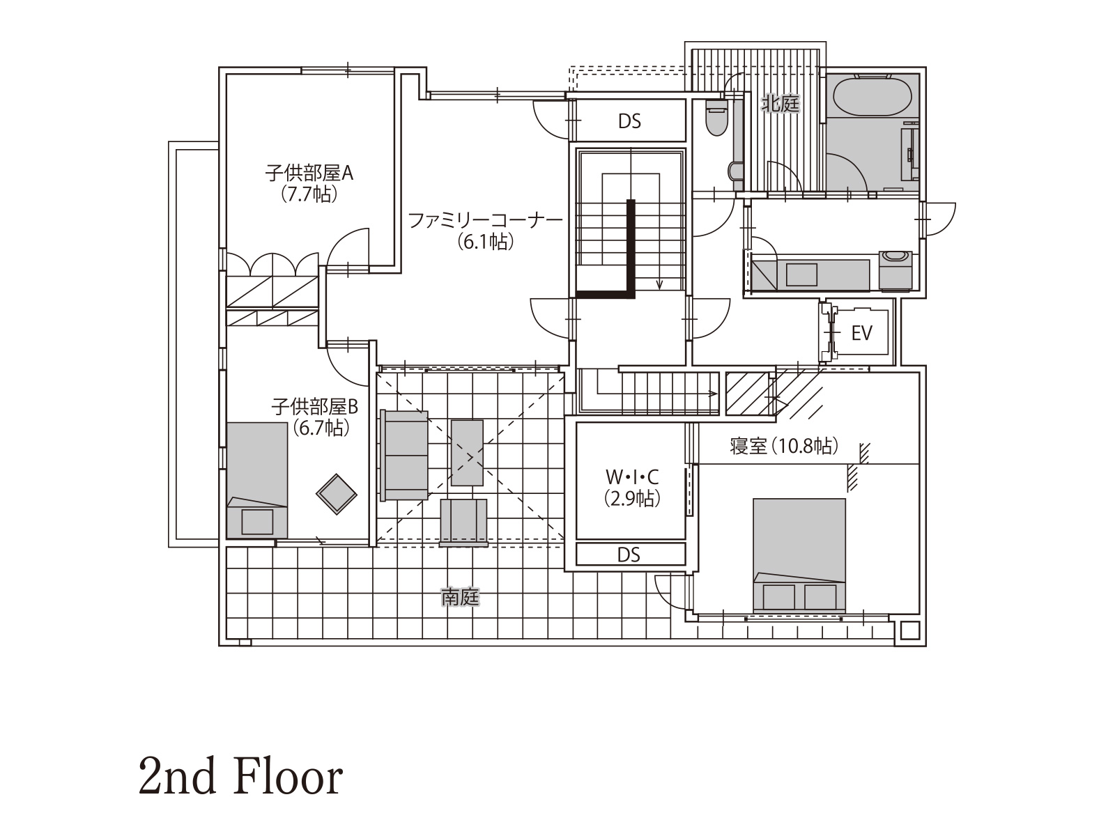【立川第一】の間取り2F