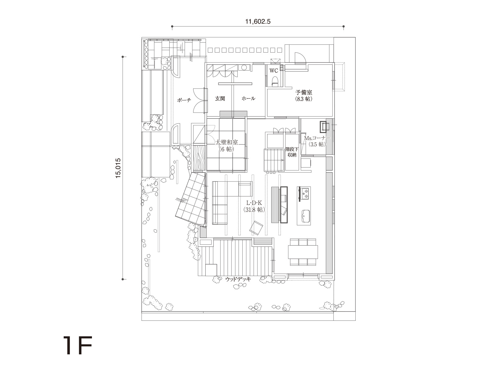 【登美ヶ丘】の間取り1F