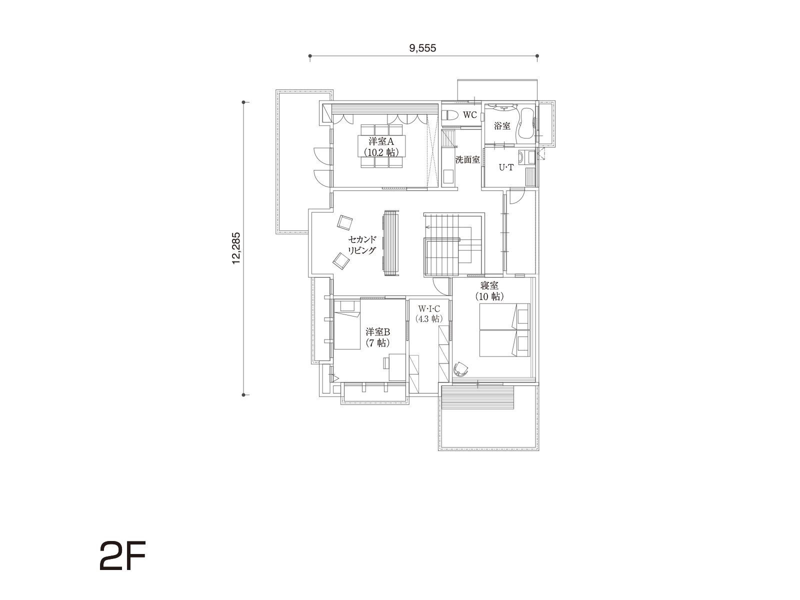 【登美ヶ丘】の間取り2F