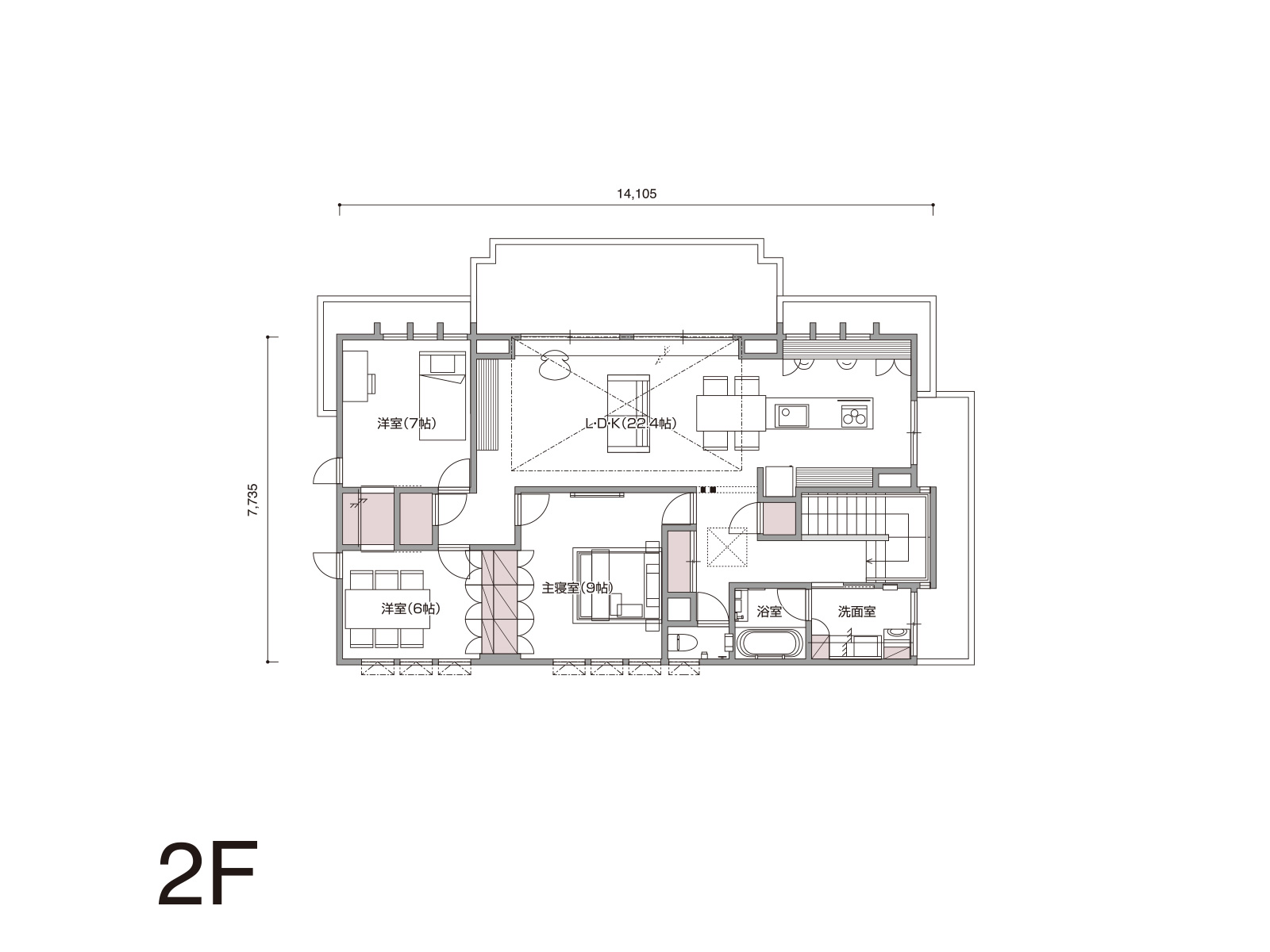 【高松南】の間取り2F