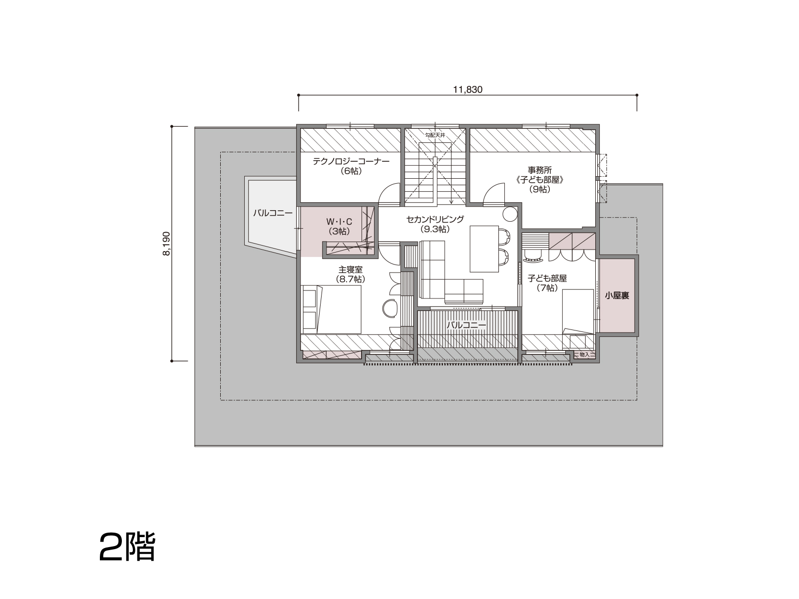 【成田】の間取り2F