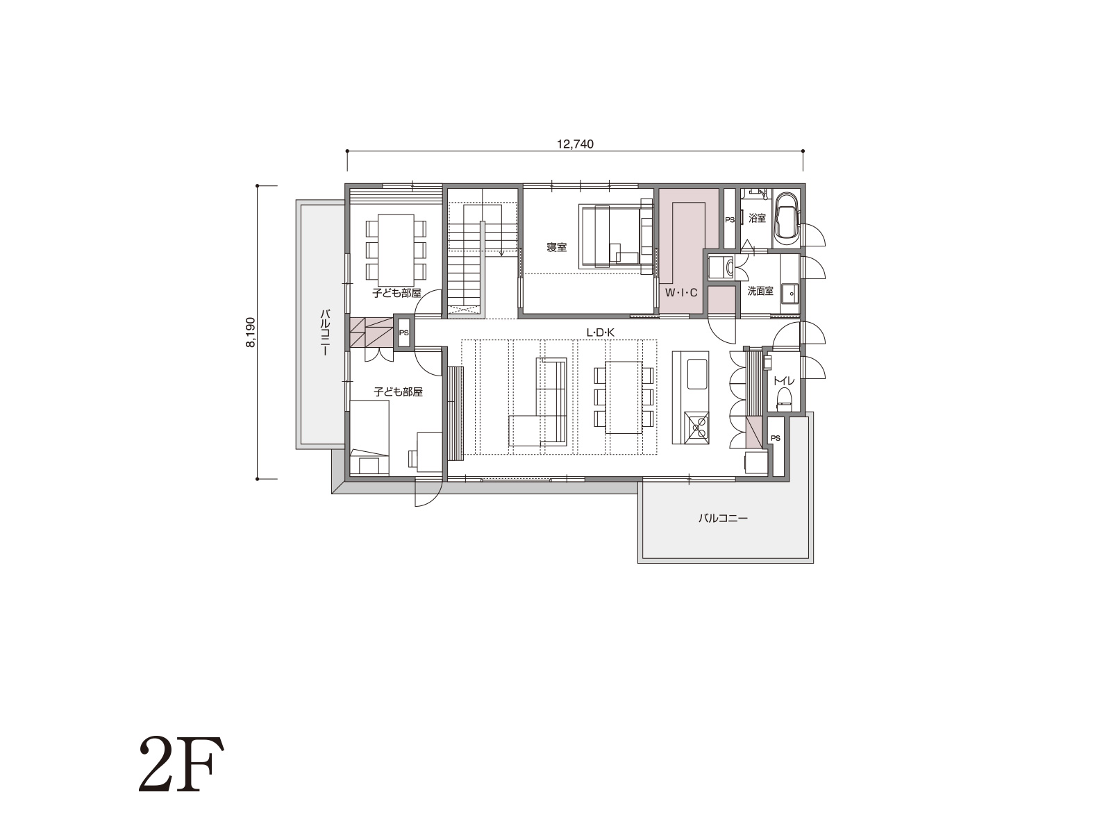 【鈴鹿】の間取り2F