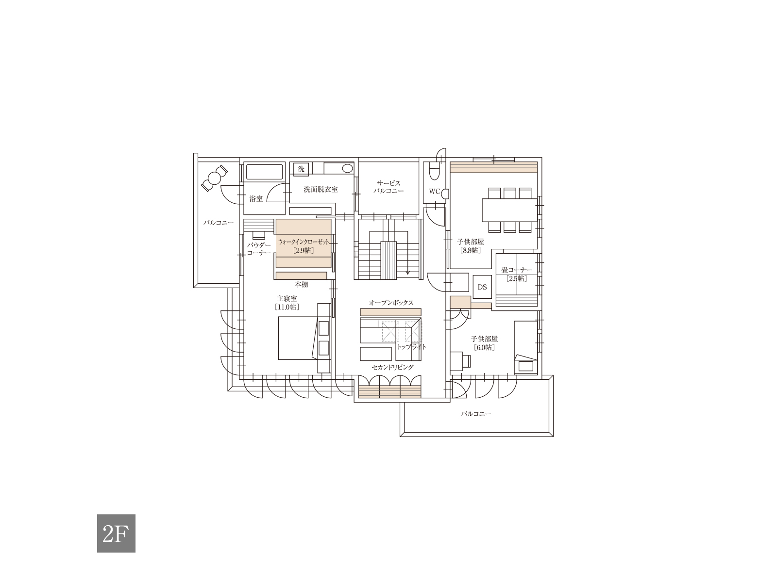 【倉敷】の間取り2F