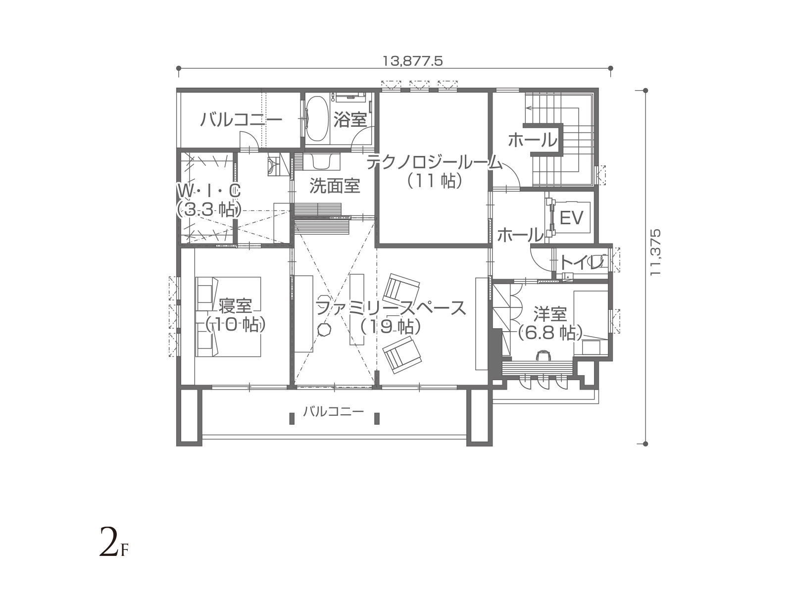 【錦糸町】の間取り2F
