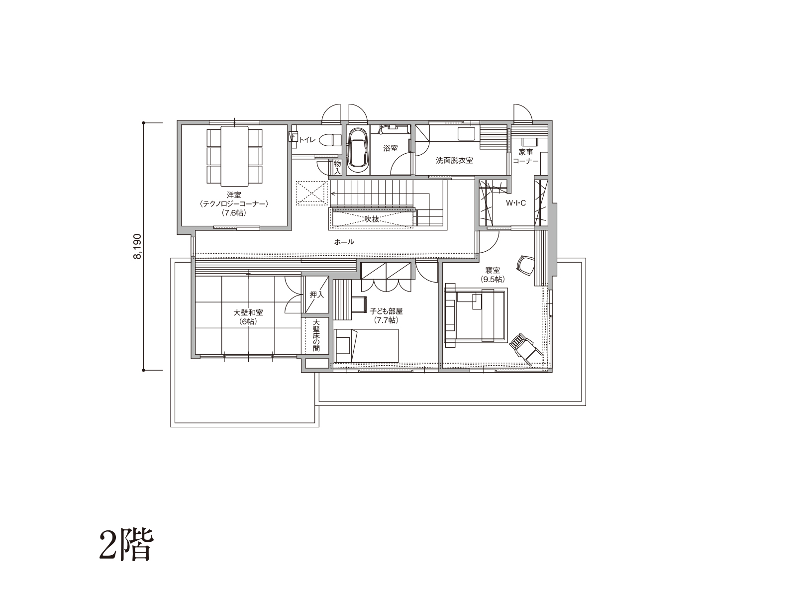 【千葉ニュータウン】の間取り2F