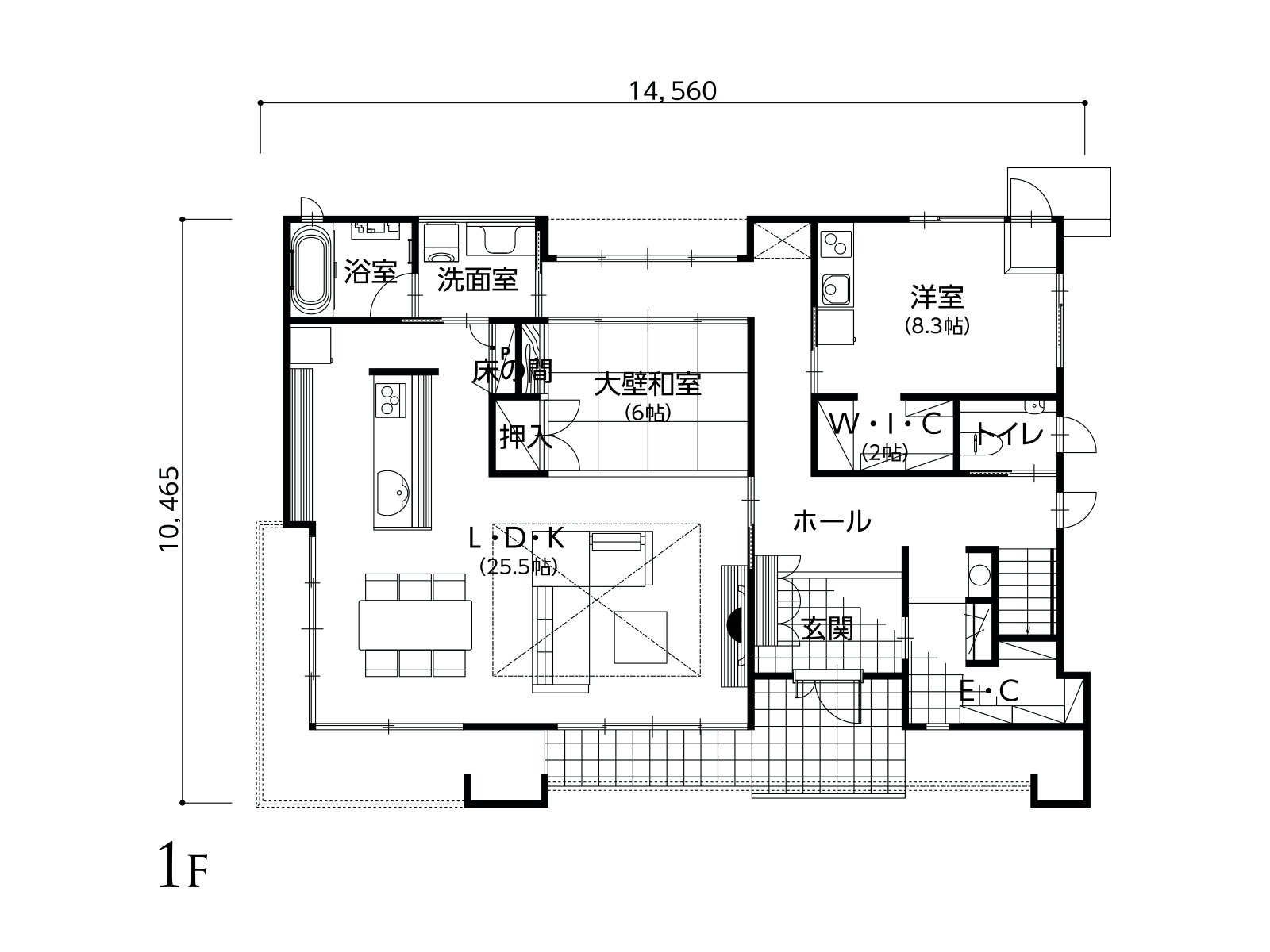 【つくば学園の森】の間取り1F