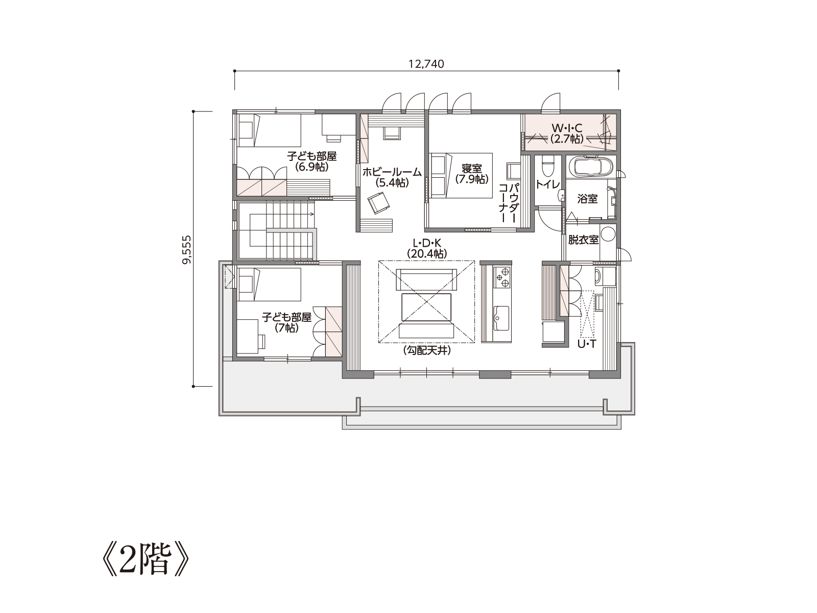 【新潟南】の間取り2F