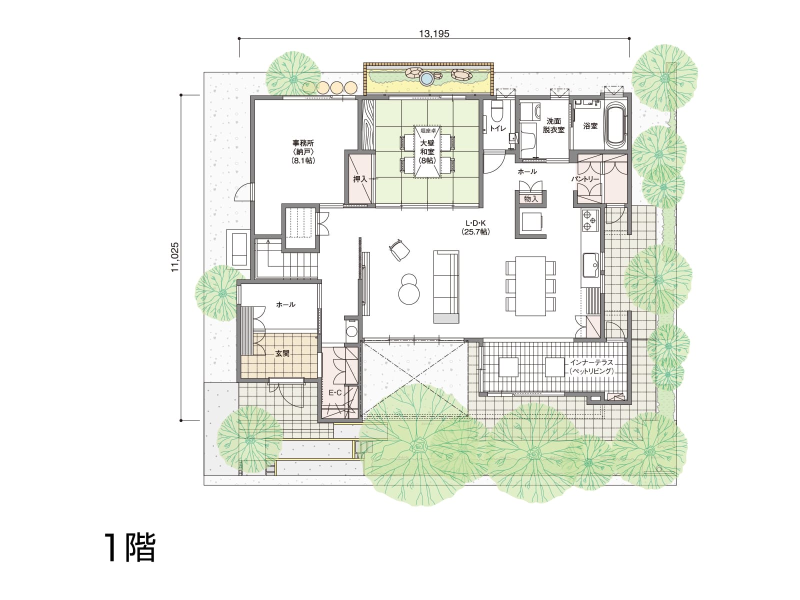 【かしわ沼南】の間取り1F