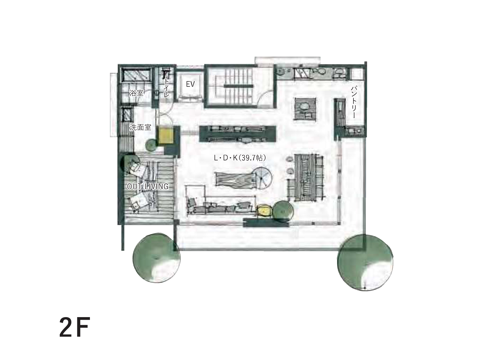 【ハウジングステージ新宿】の間取り2F