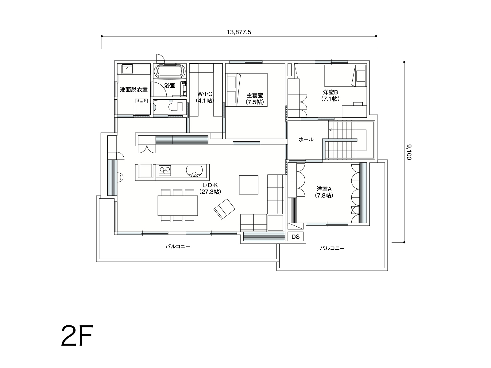 【浜松】の間取り2F