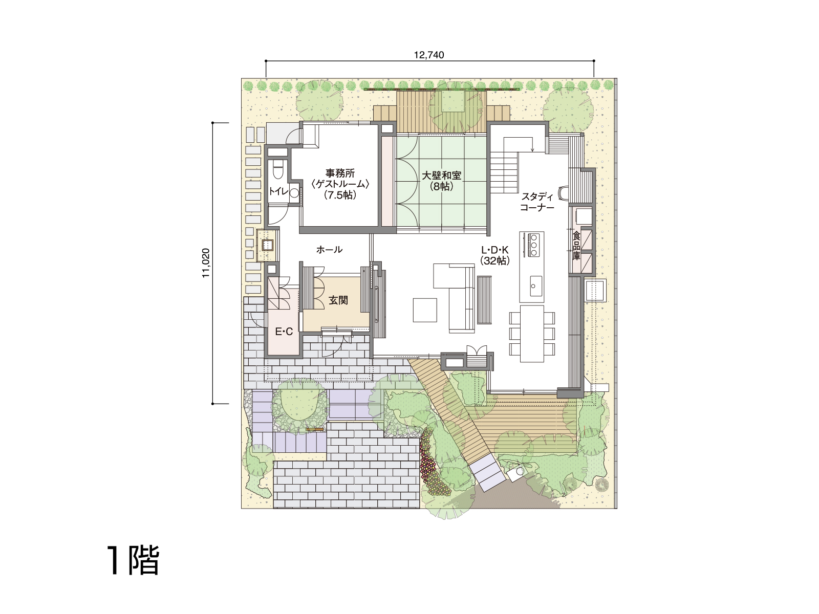 【仙台港エコノハ】の間取り1F