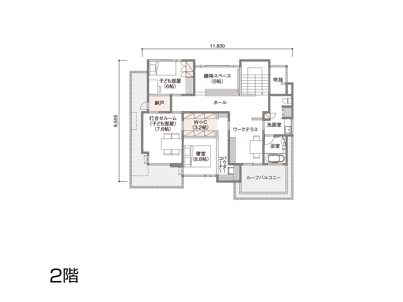 【仙台港エコノハ】の間取り2F