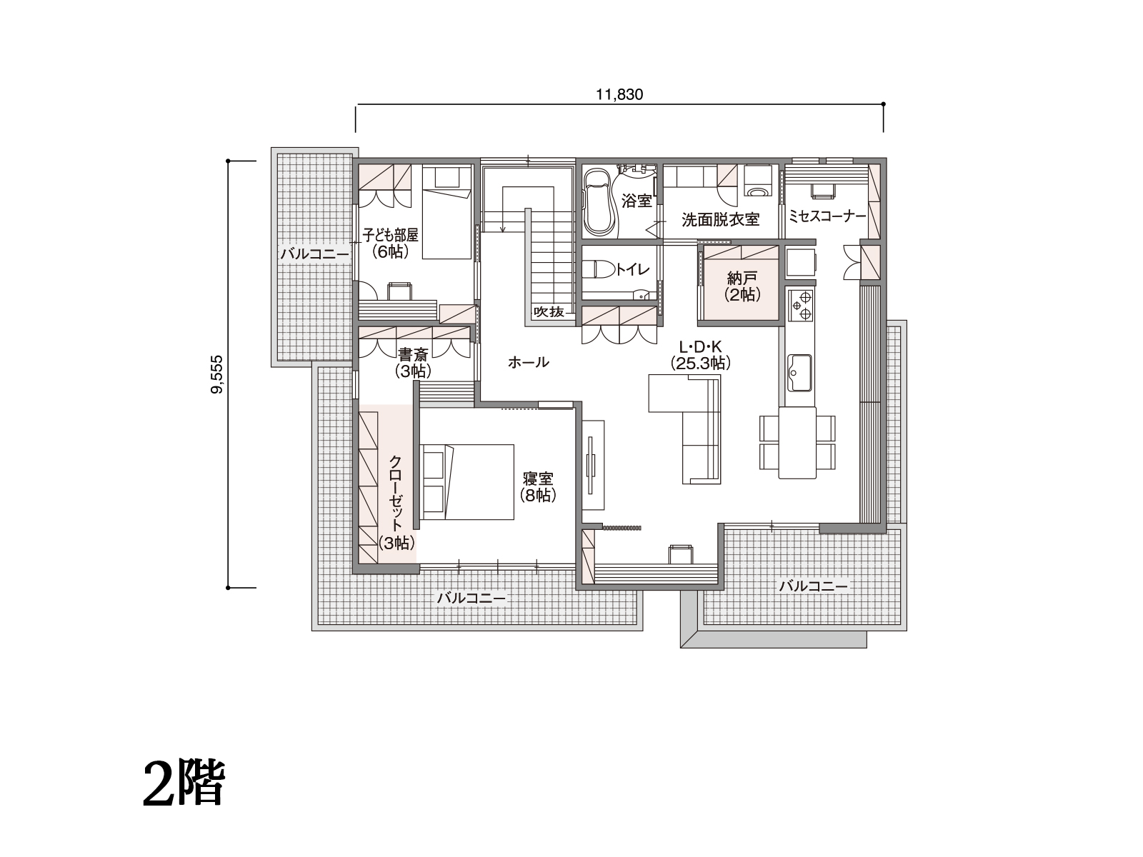 【松戸】の間取り2F