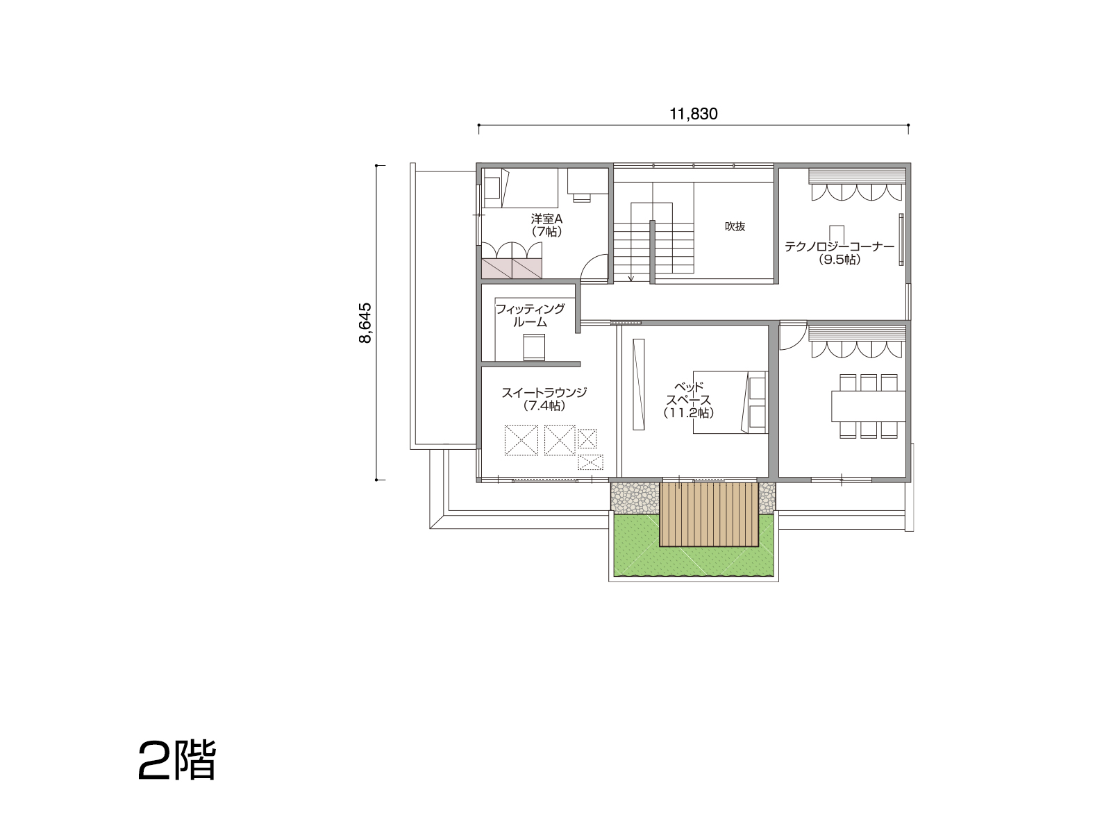 【津】の間取り2F