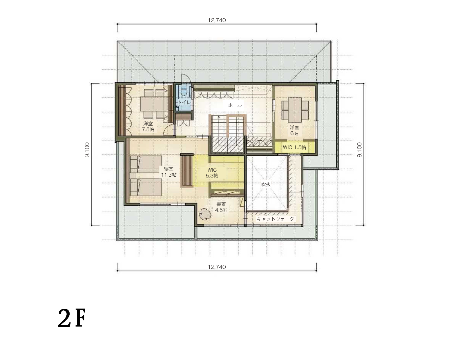 【徳山】の間取り2F