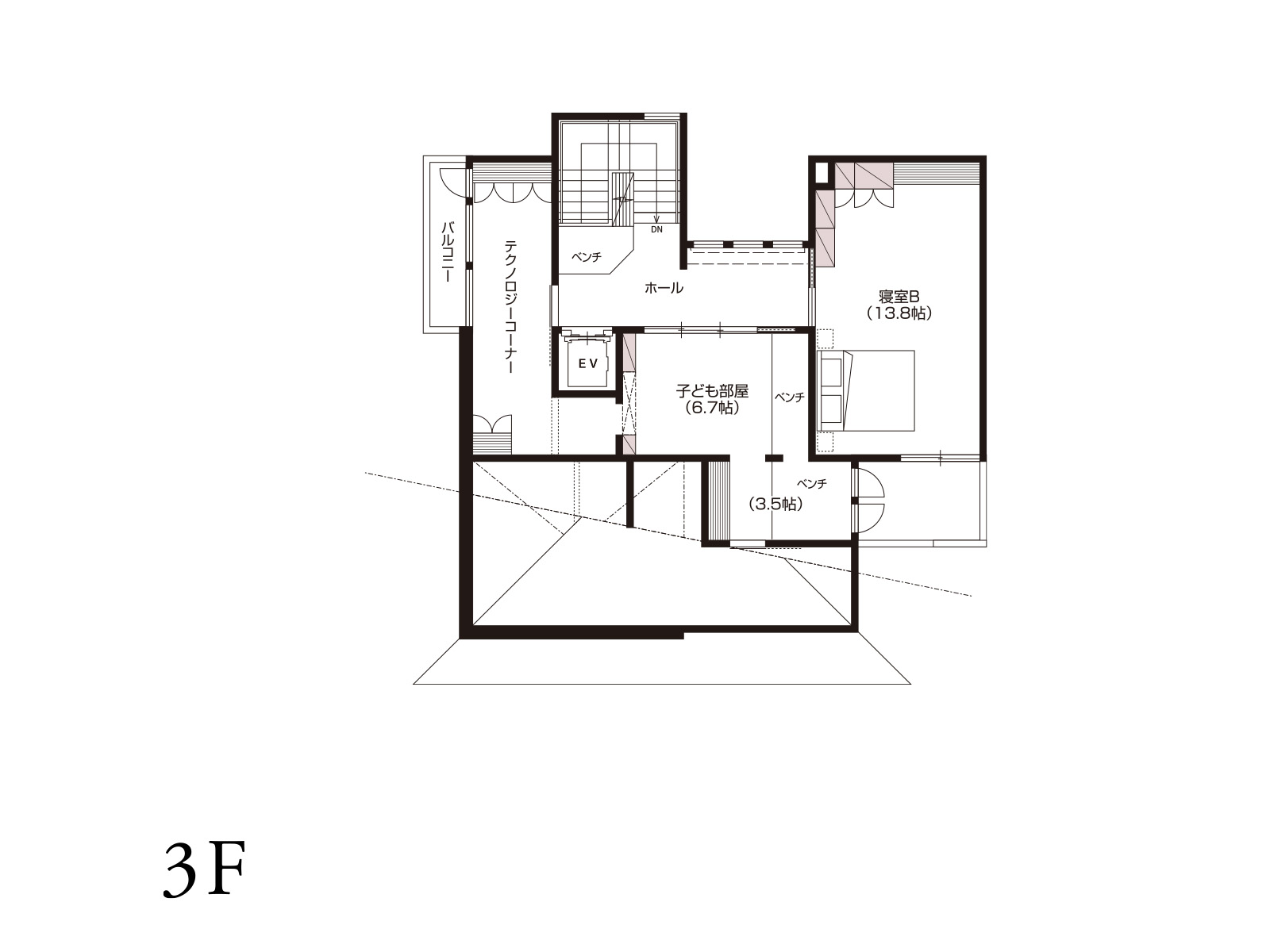 【五条】の間取り3F
