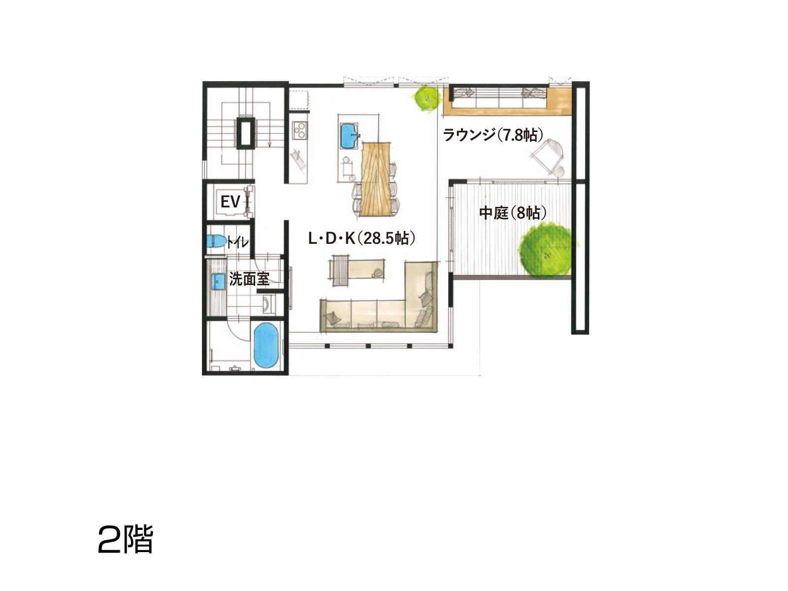 【ハウジングステージ新宿第二】の間取り2F