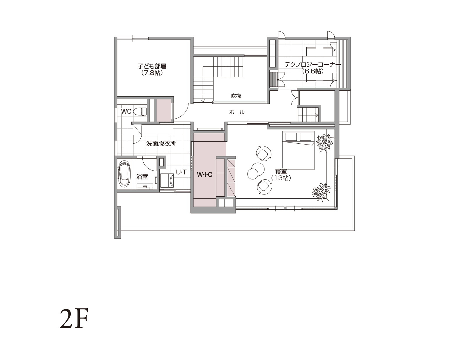 【西宮北口第二】の間取り2F