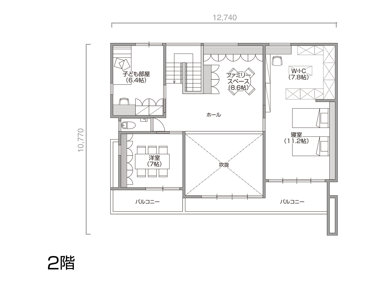 【浜松西】の間取り2F