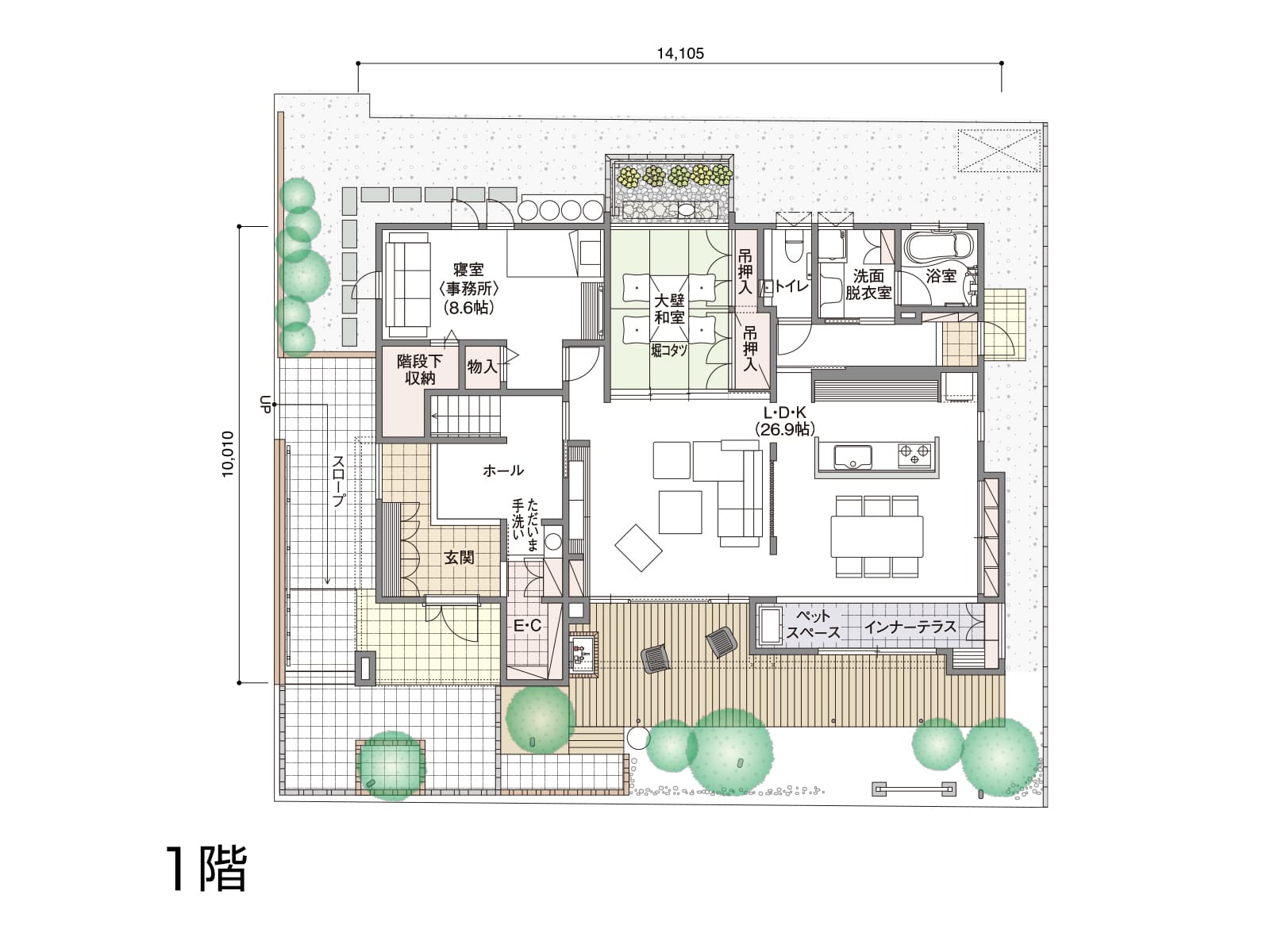 【盛岡南】の間取り1F