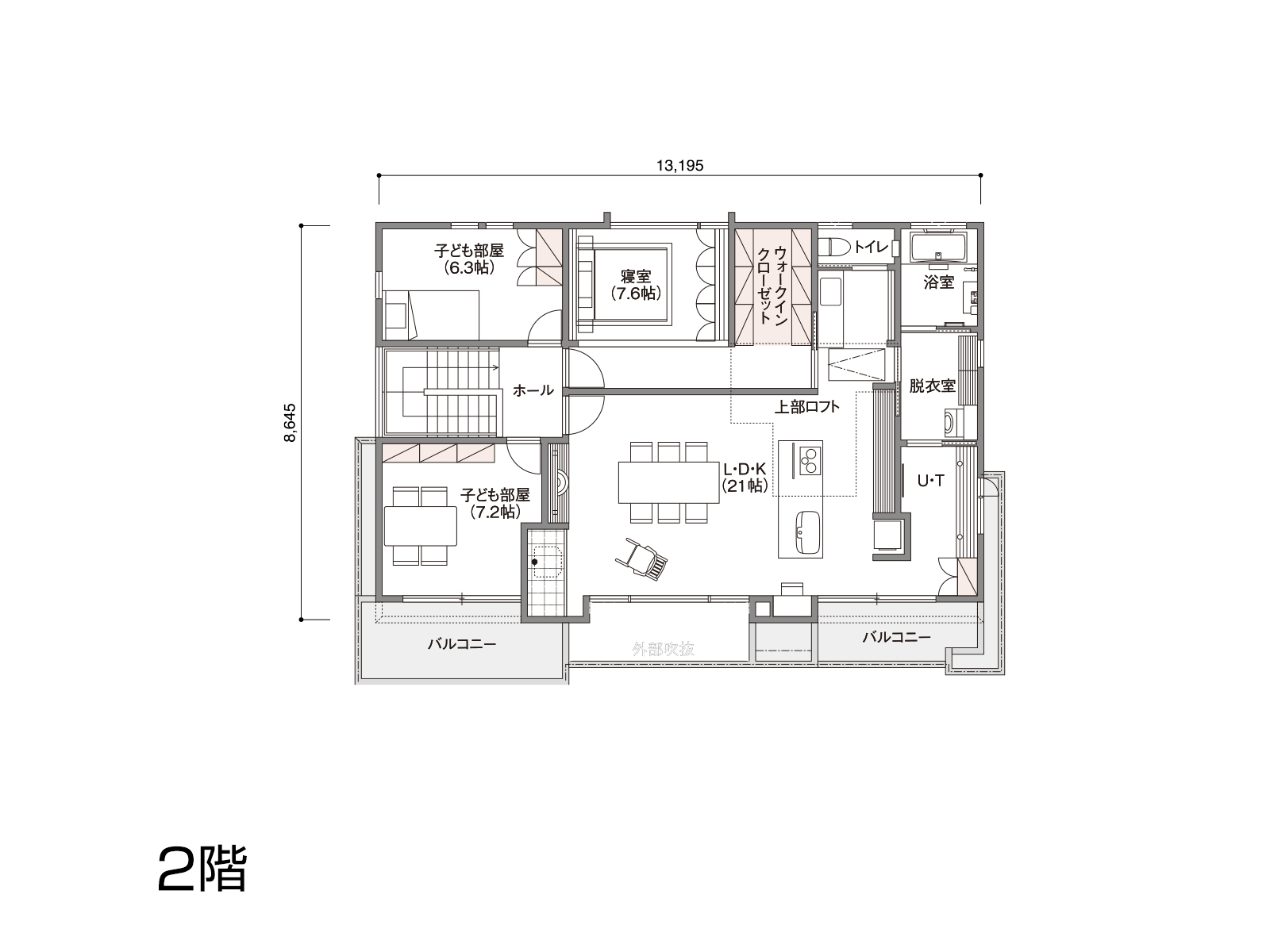 【盛岡南】の間取り2F