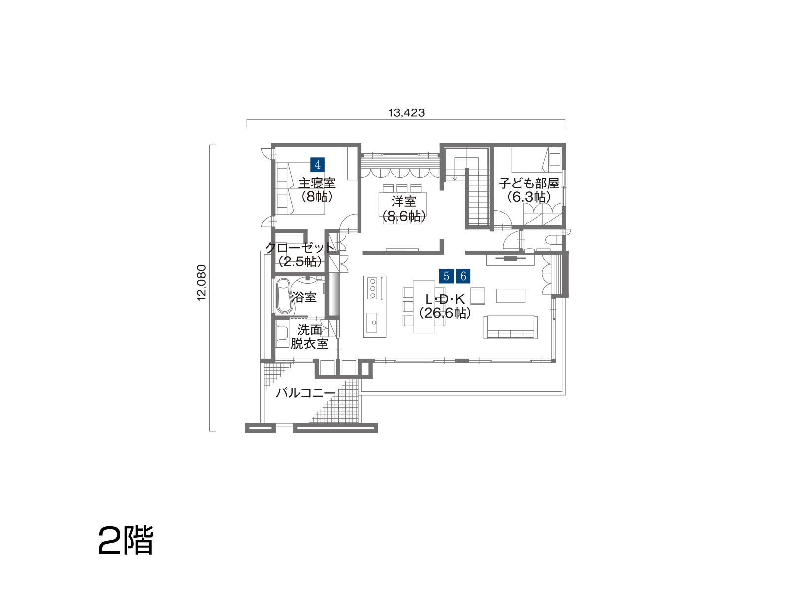 【三島第一】の間取り2F
