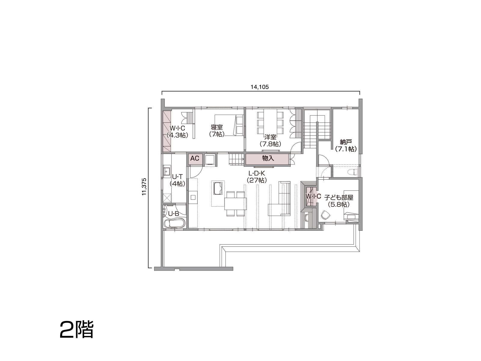 【長久手第二】の間取り2F