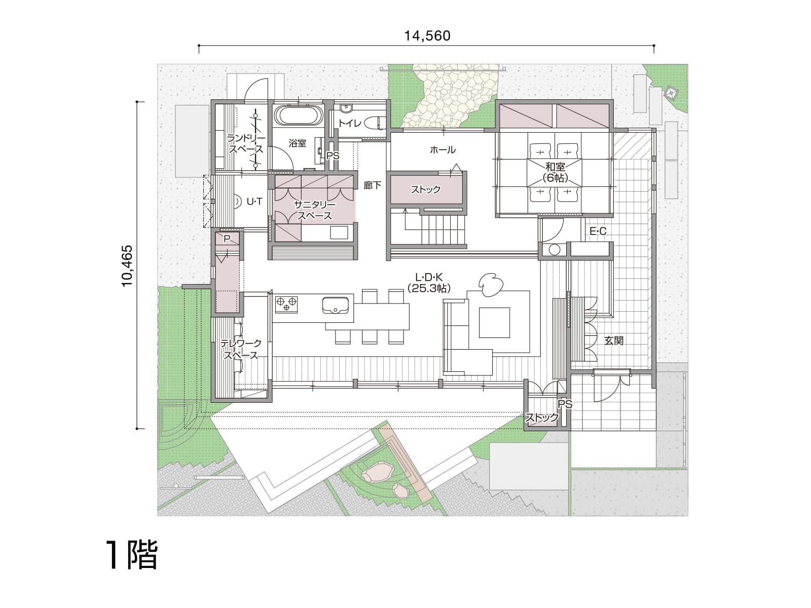 【大津プリンス】の間取り1F