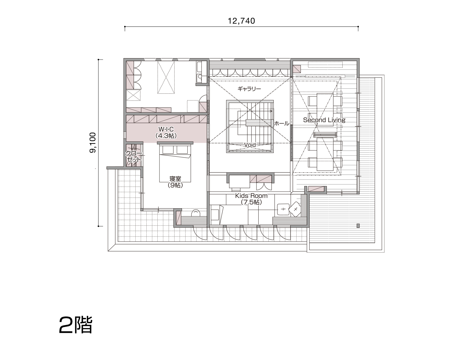 【大津プリンス】の間取り2F