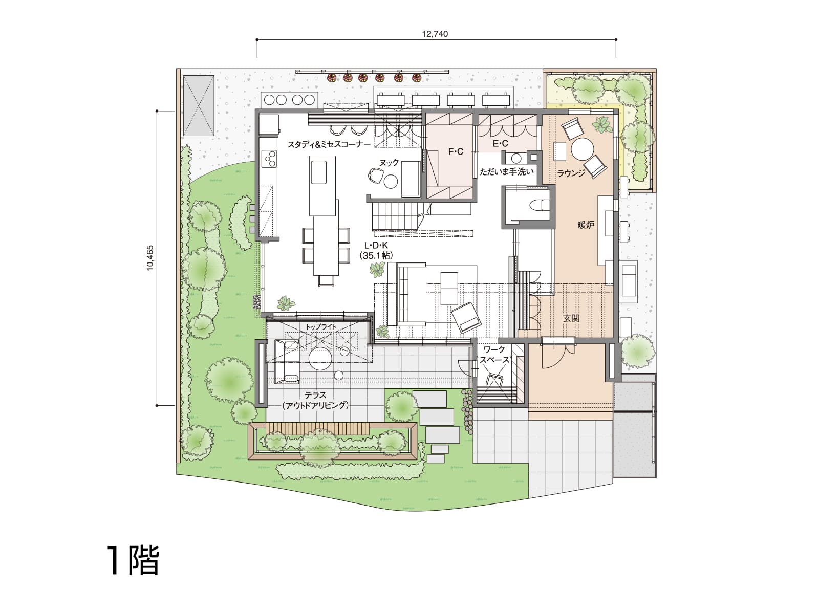 【万代八千代】の間取り1F