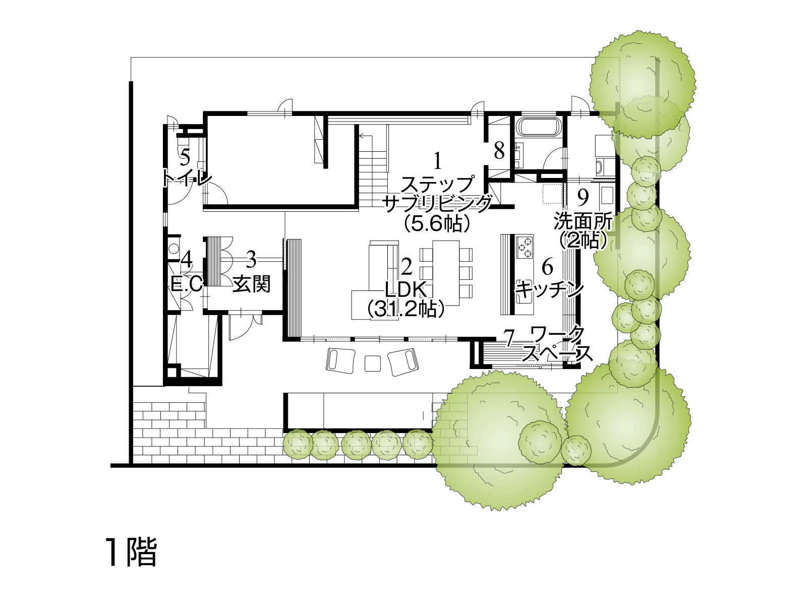 【北２４条】の間取り1F