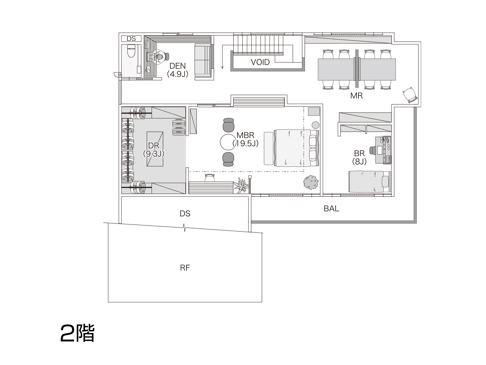 【hitマリナ通り第２】の間取り2F
