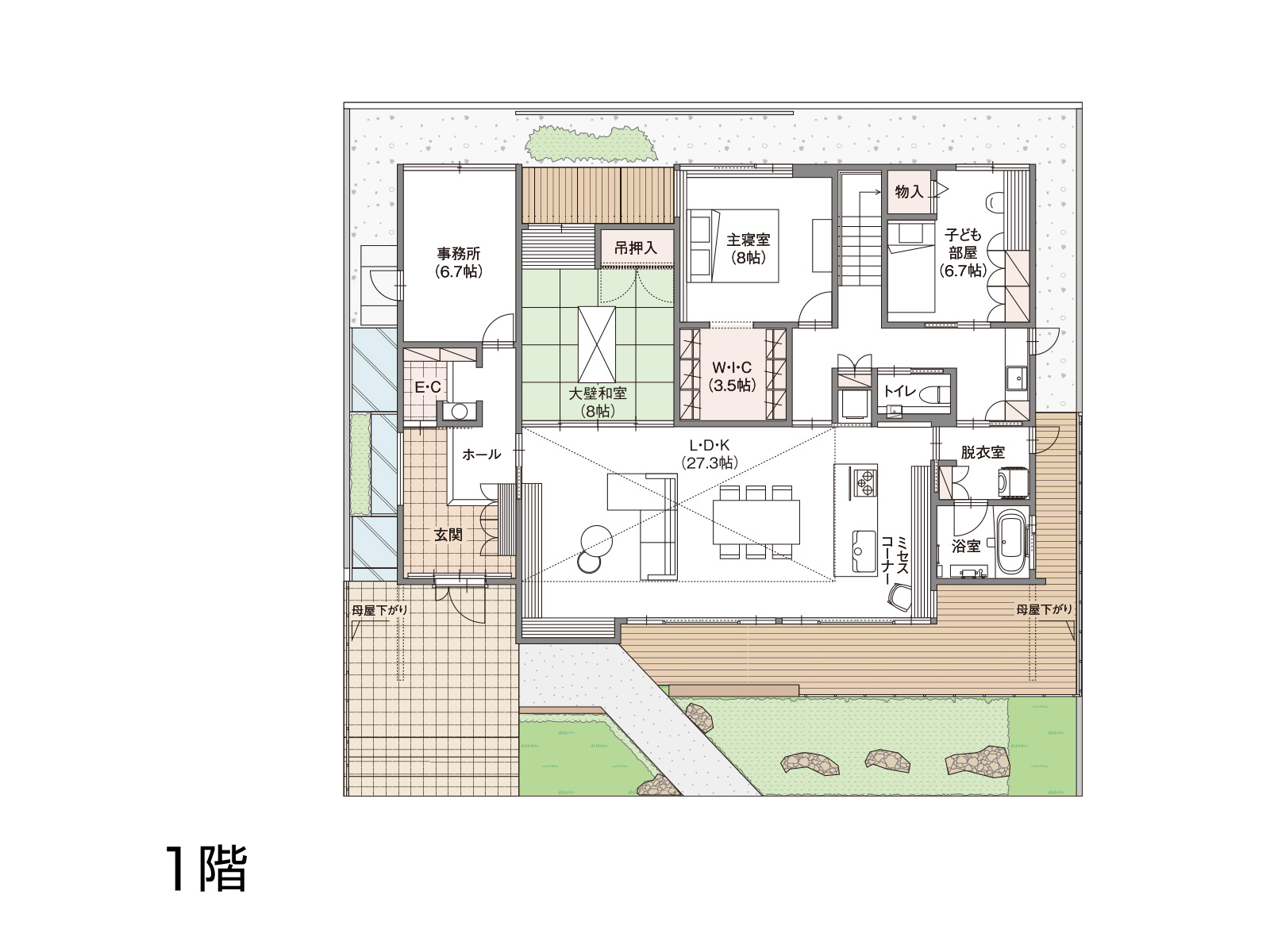 【よしおかパーク】の間取り1F