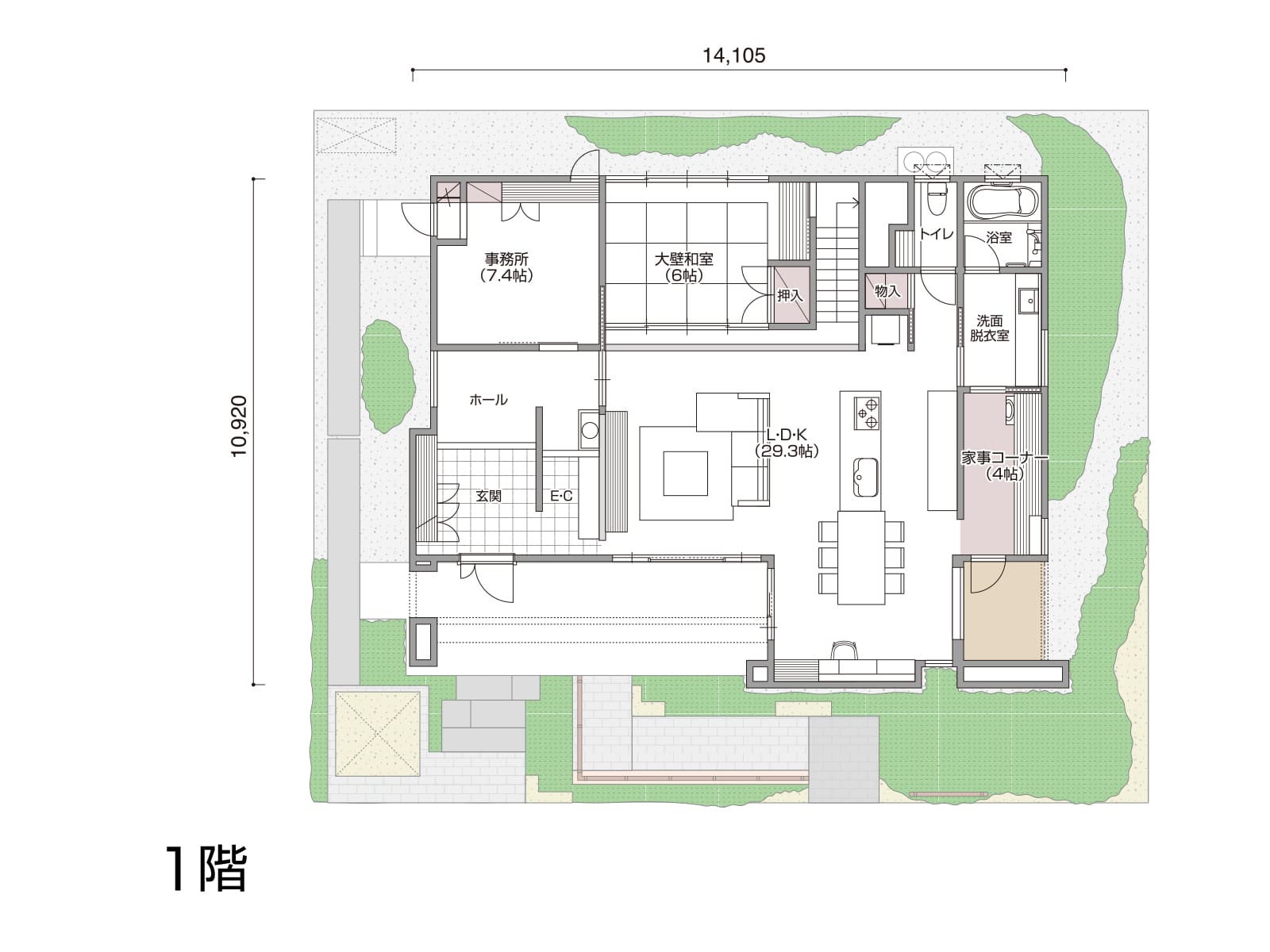 【ふくやま】の間取り1F