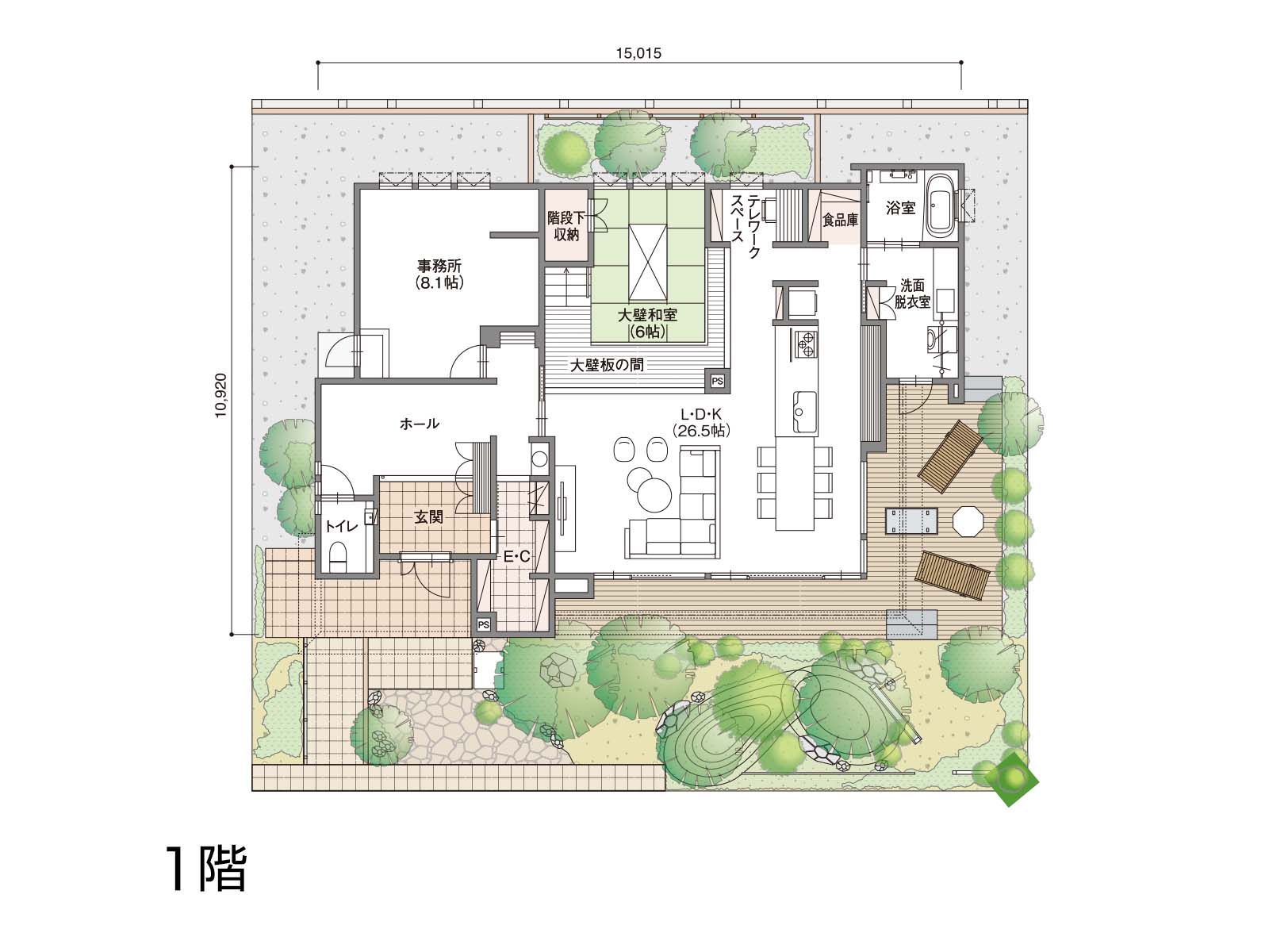 【佐野】の間取り1F