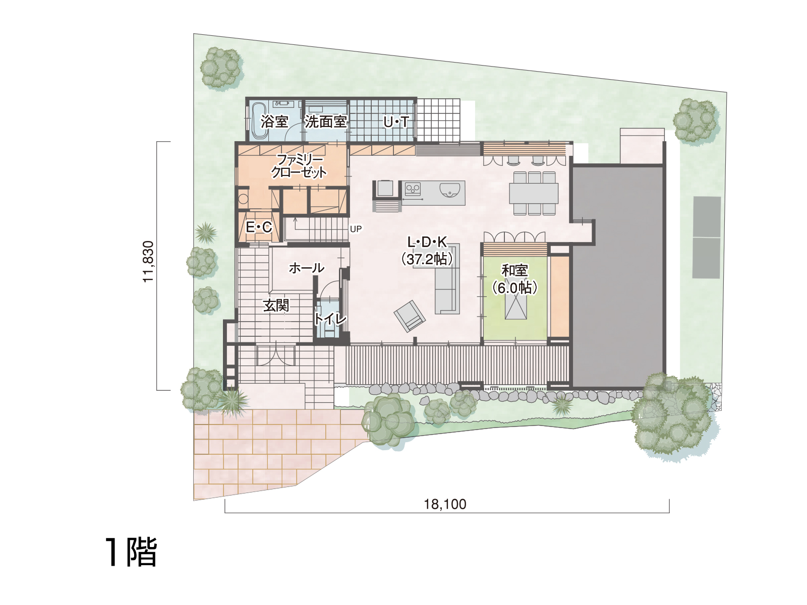 【福島中央】の間取り1F